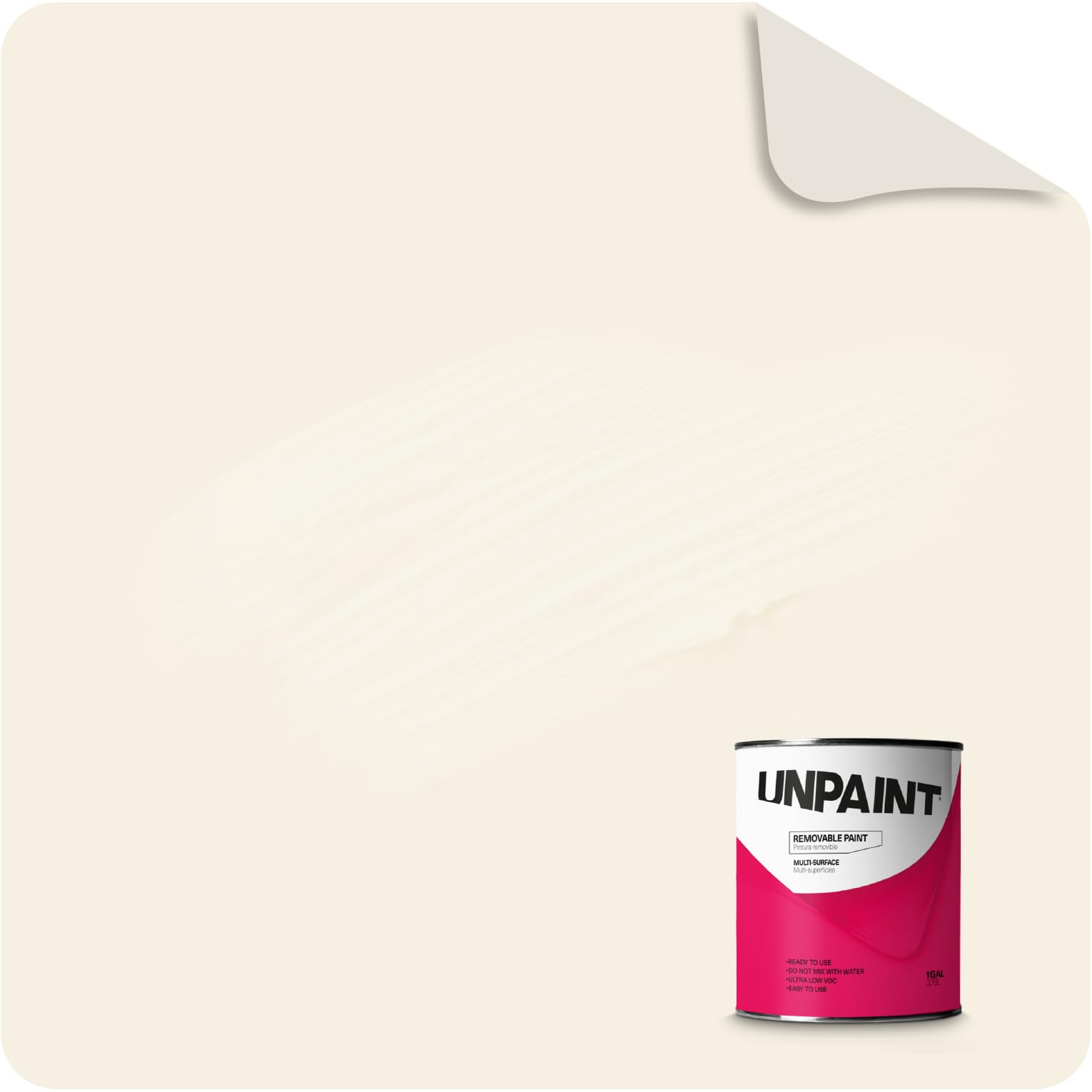 lily white nippon UNPAINT Removable Paint Interior Matte White Milk Mist Biodegradable 1 Quart